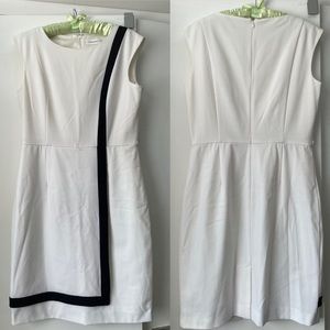 Calvin Klein White Dress with Black Piping